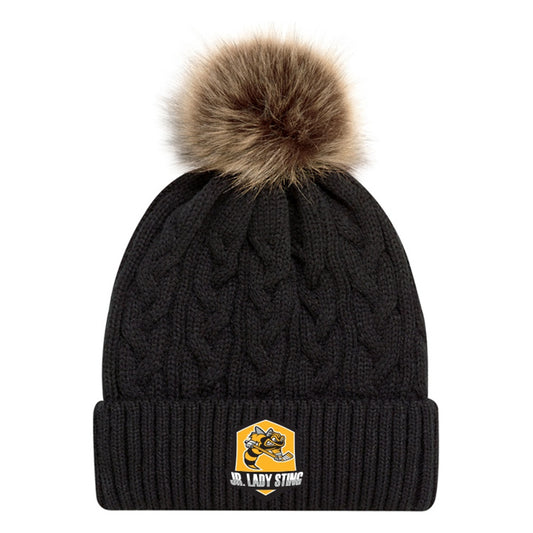 Jr Lady Sting Faux Fur Pom Pom Cuff Toque