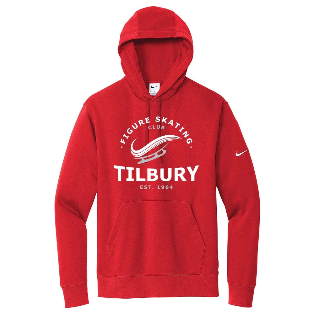 Tilbury Figure Skating Adult Nike Club Fleece Sleeve Swoosh Pullover Hoodie (Alt. Logo)