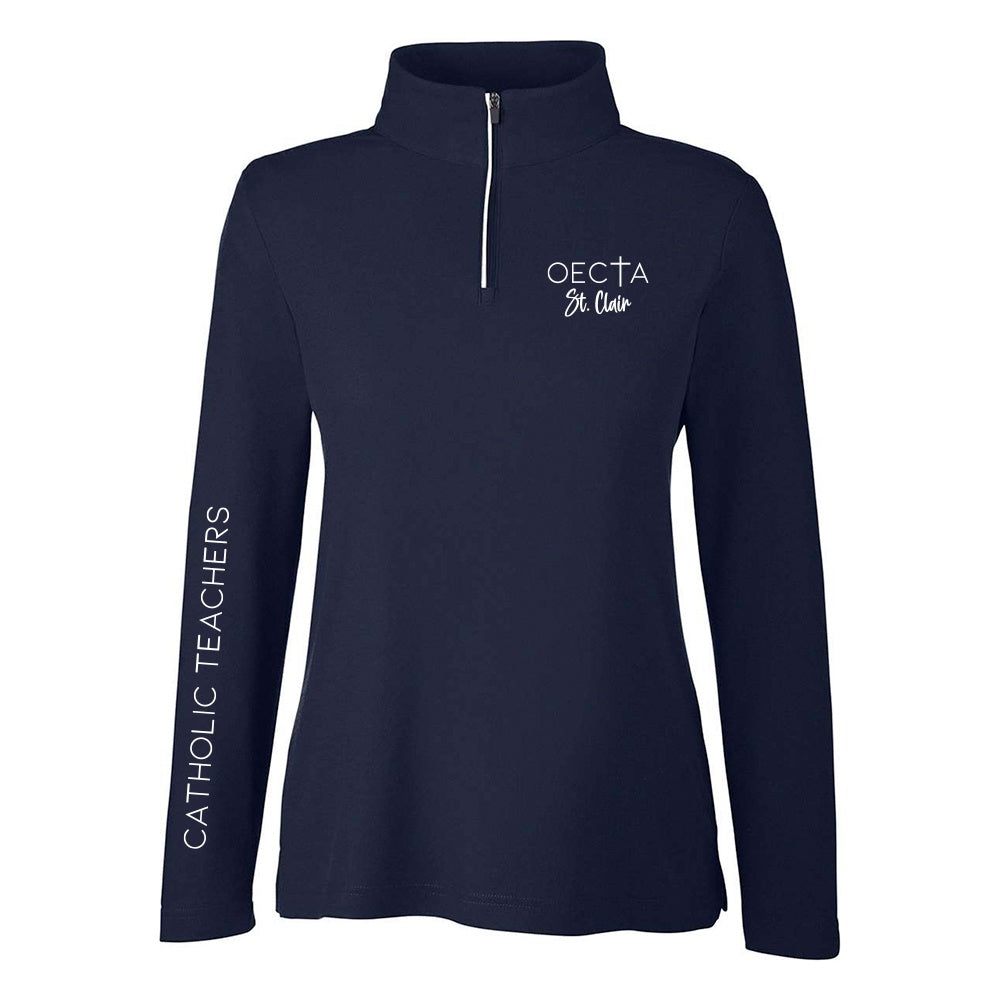 OECTA St. Clair Ladies' Fusion ChromaSoft Pique Quarter-Zip Pullover