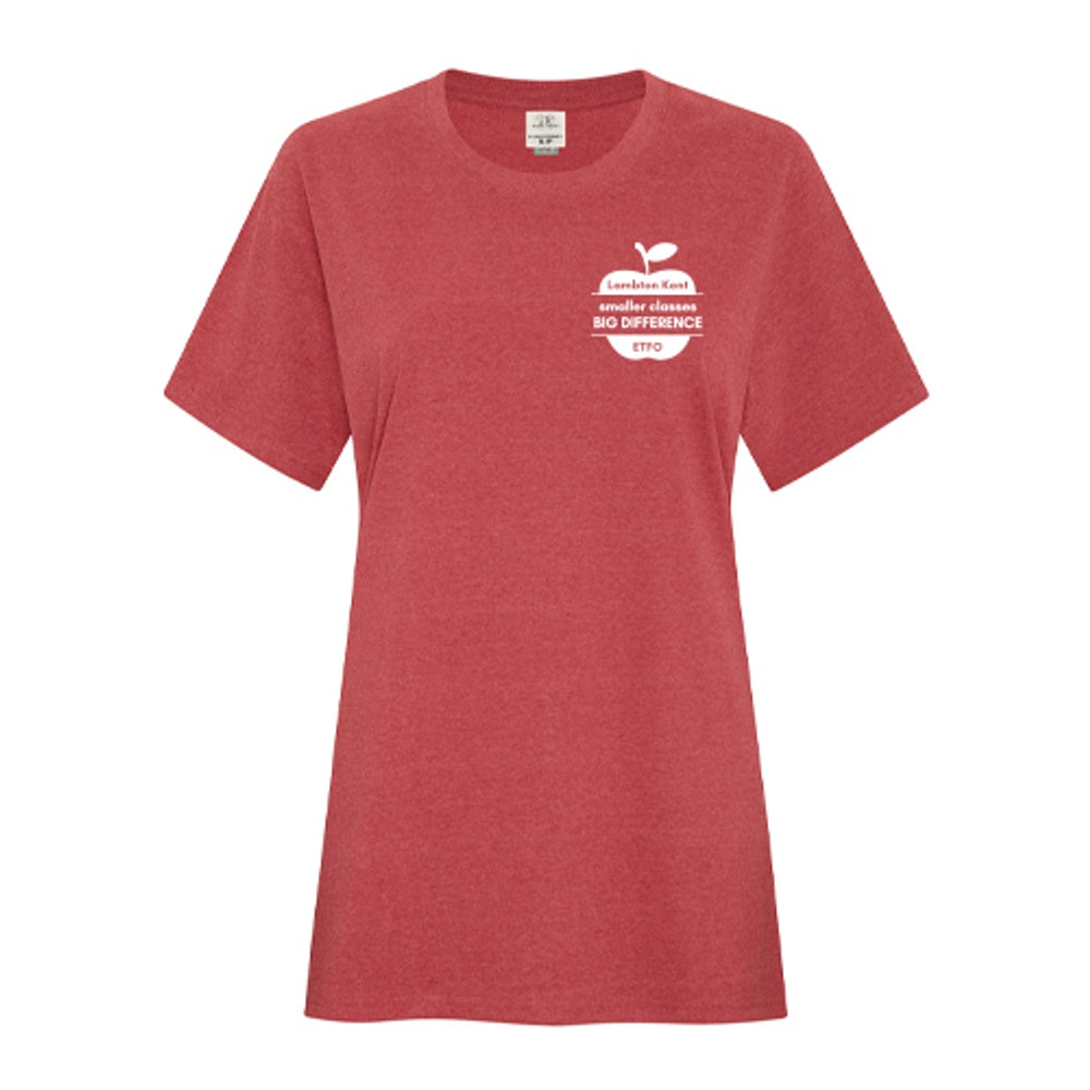 Lambton Kent ETFO Red for Ed Ladies' Earth Wash Tee
