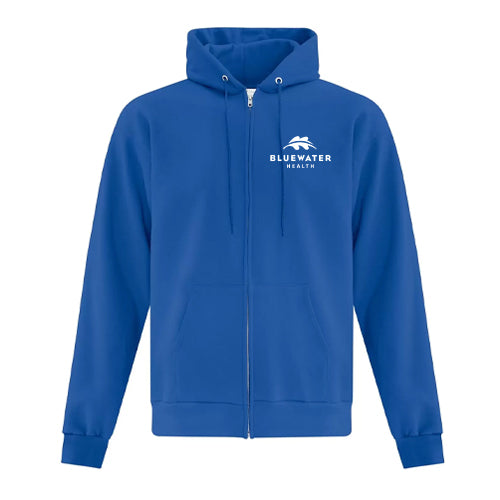Bluewater Health Adult Everyday Fleece Full Zip Hooded Sweatshirt