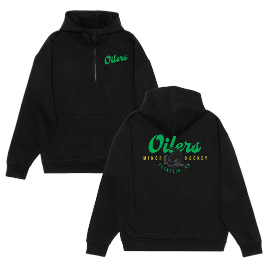Petrolia Minor Hockey Adult Drop Shoulder 1/2 Zip Hoodie