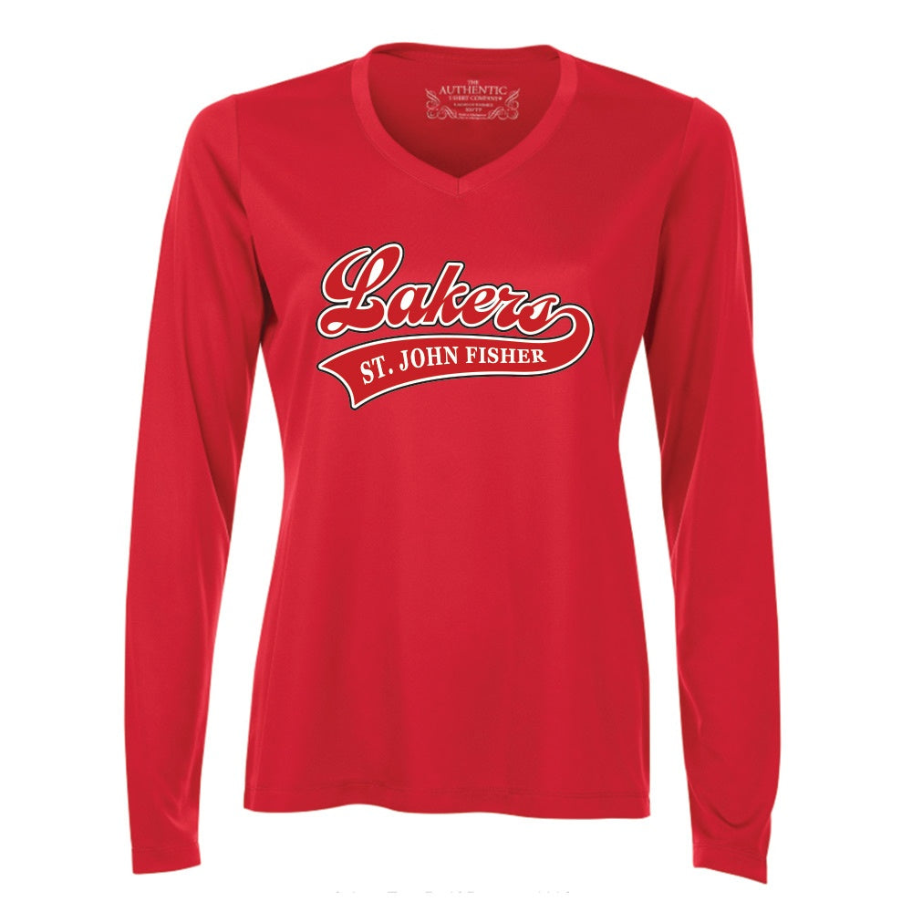 St. John Fisher Ladies' Pro Team Long Sleeve V-Neck T-Shirt