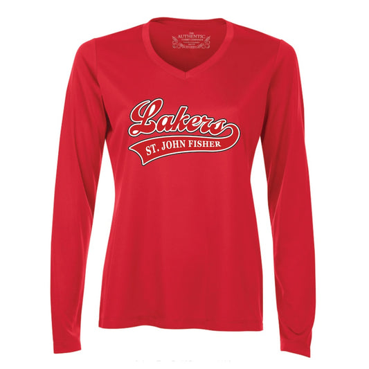 St. John Fisher Ladies' Pro Team Long Sleeve V-Neck T-Shirt