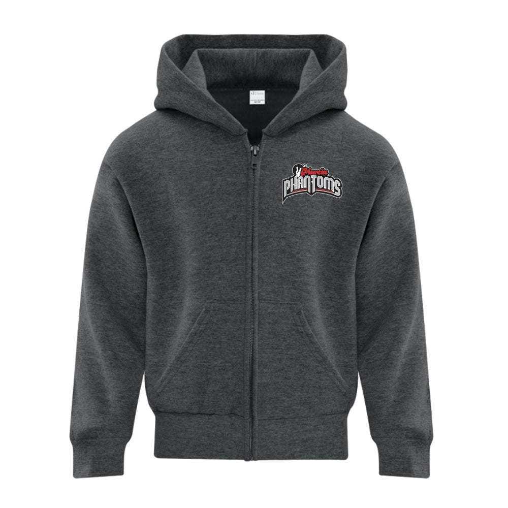 Marcin Bowl Youth Everyday Fleece Full Zip Hooded Sweatshirt