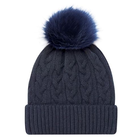 ACRYLIC CUFF POM POM TOQUE
