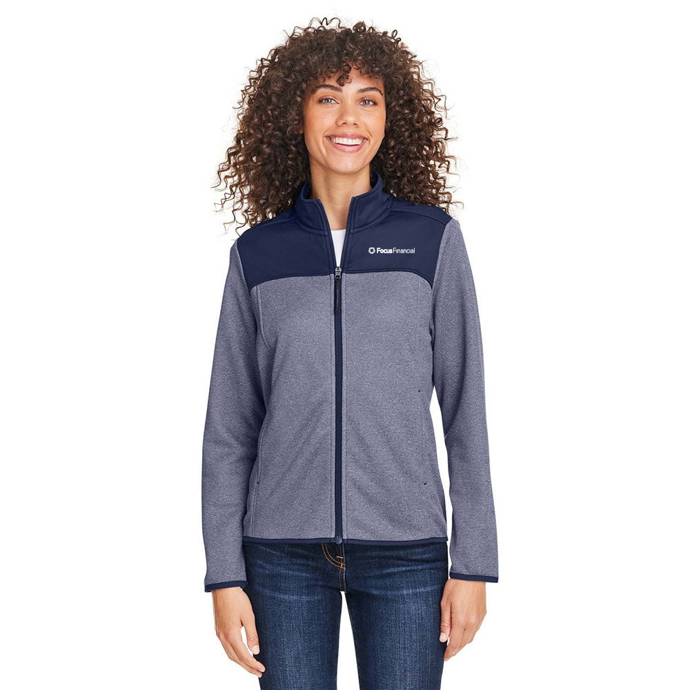 Focus Financial Ladies' Venture Heathered Stripe Hybrid Jacket