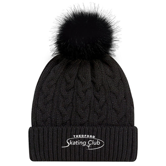 Thedford Skating Club Faux Fur Pom Pom Cuff Toque
