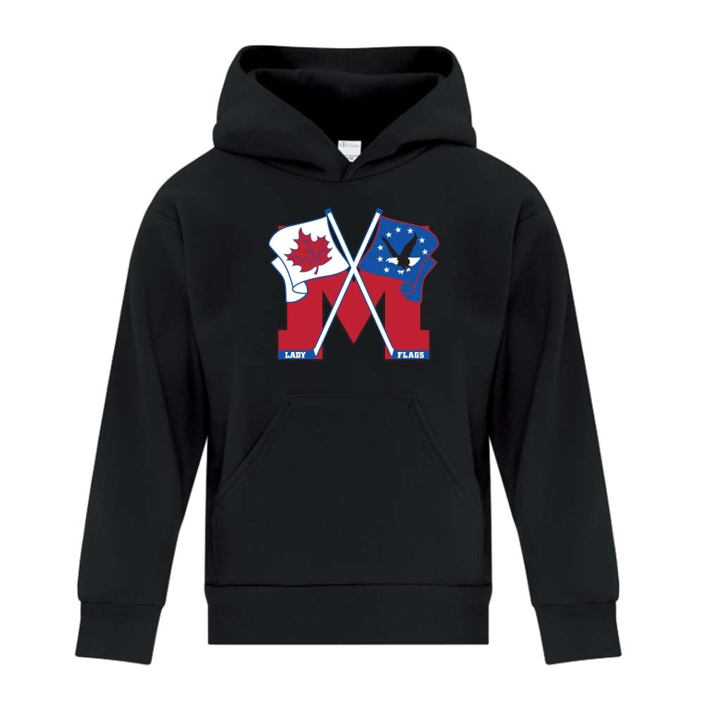 Mooretown Lady Flags Youth Fleece Hooded Sweatshirt