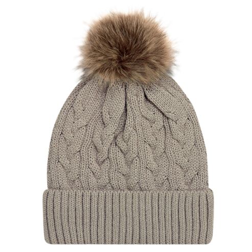ACRYLIC CUFF POM POM TOQUE