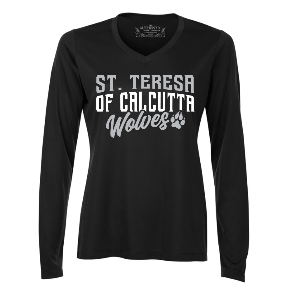 St. Teresa of Calcutta Ladies' Pro Team Long Sleeve V-Neck