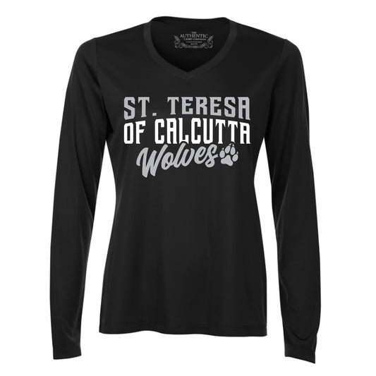 St. Teresa of Calcutta Ladies' Pro Team Long Sleeve V-Neck