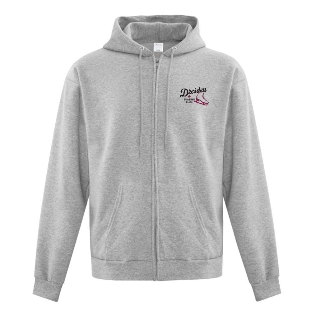 Dresden Skating Club Adult Fleece Full Zip Hooded Sweatshirt