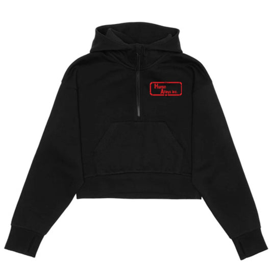 Huron Alloys Adult Cropped Drop Shoulder 1/2 Zip Hoodie