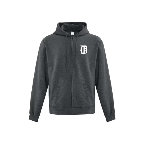Dresden Minor Baseball Adult Everyday Fleece Full Zip Hooded Sweatshirt