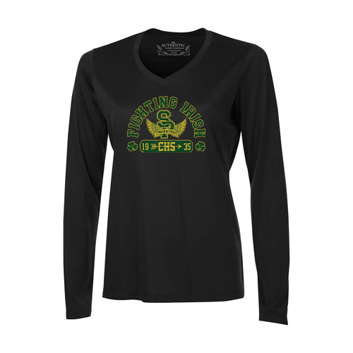 St Pats Track & Field Ladies' Pro Team Long Sleeve V-Neck T-Shirt