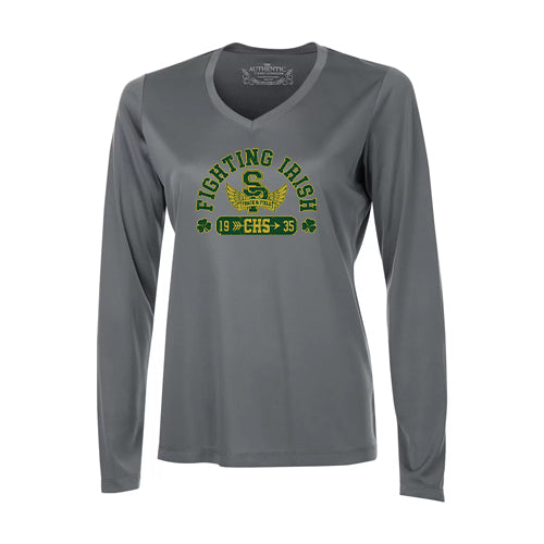 St Pats Track & Field Ladies' Pro Team Long Sleeve V-Neck T-Shirt