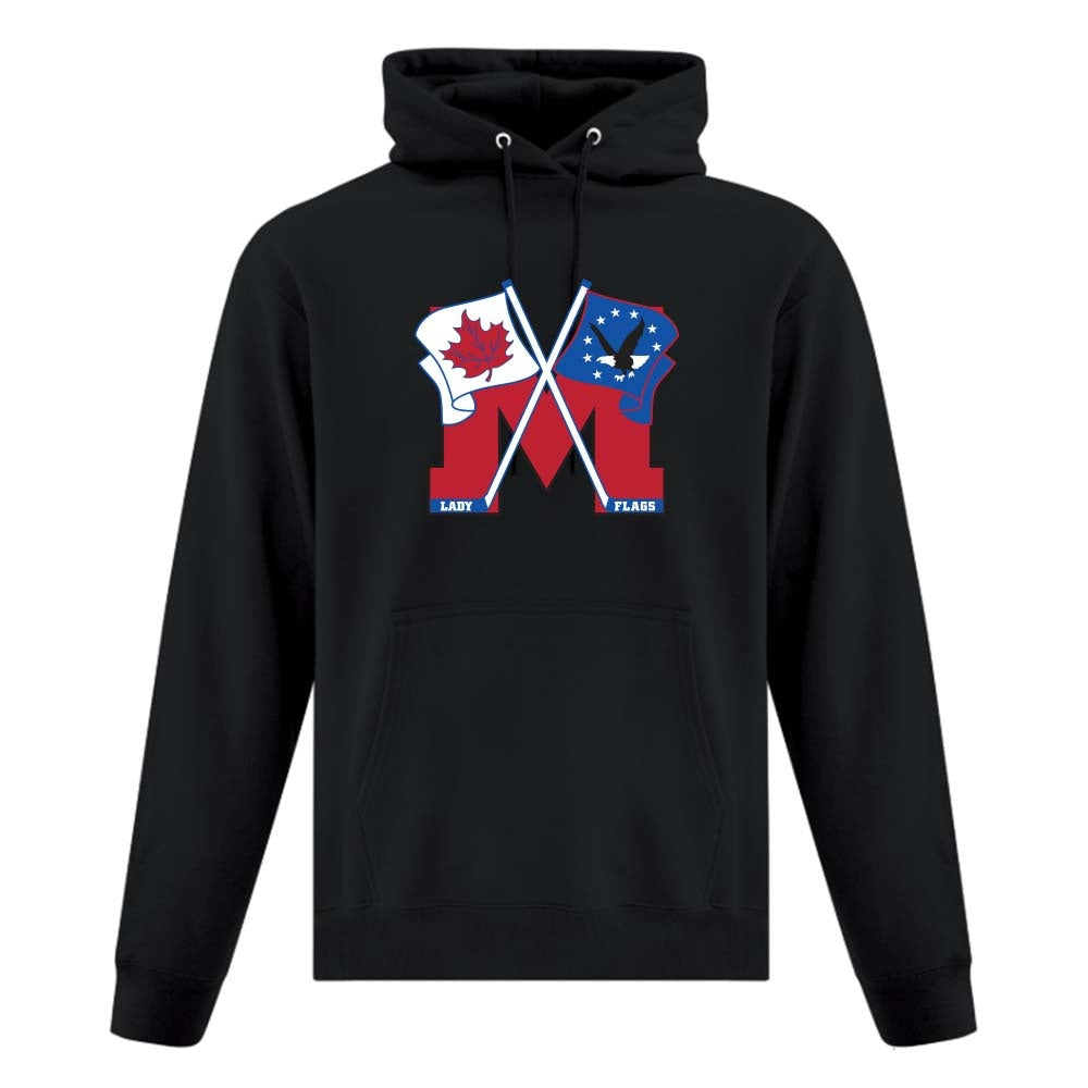 Mooretown Lady Flags Adult Fleece Hooded Sweatshirt