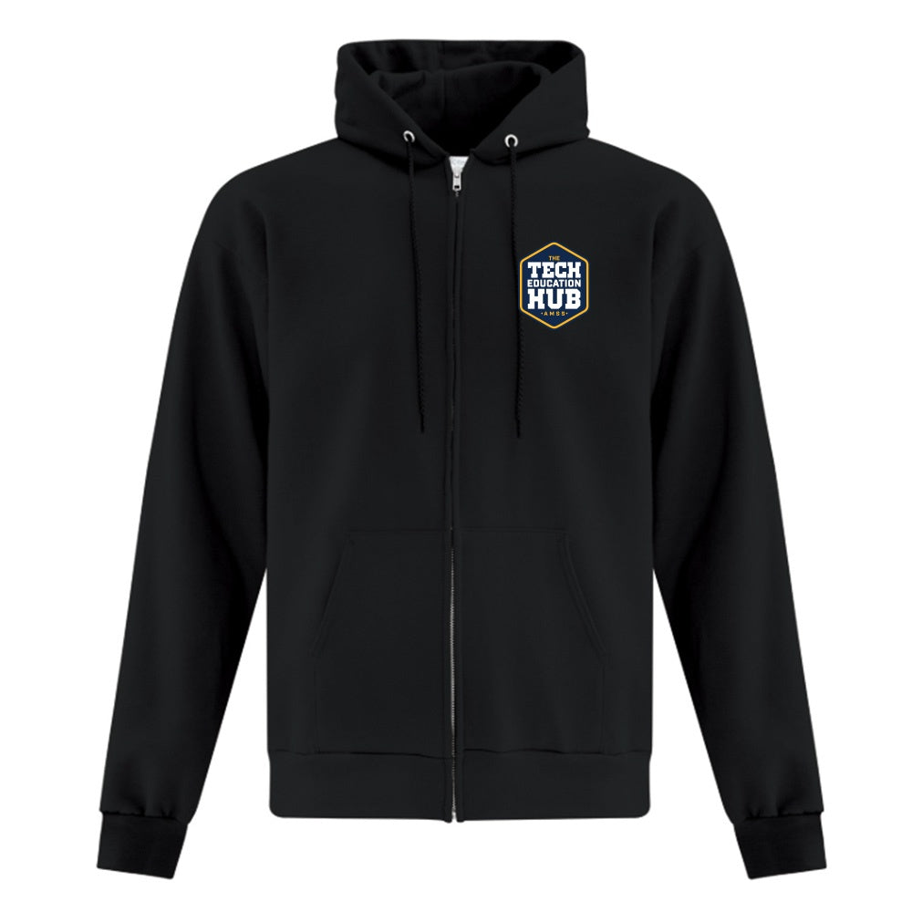 Technological Education Hub Adult Fleece Full Zip Hooded Sweatshirt