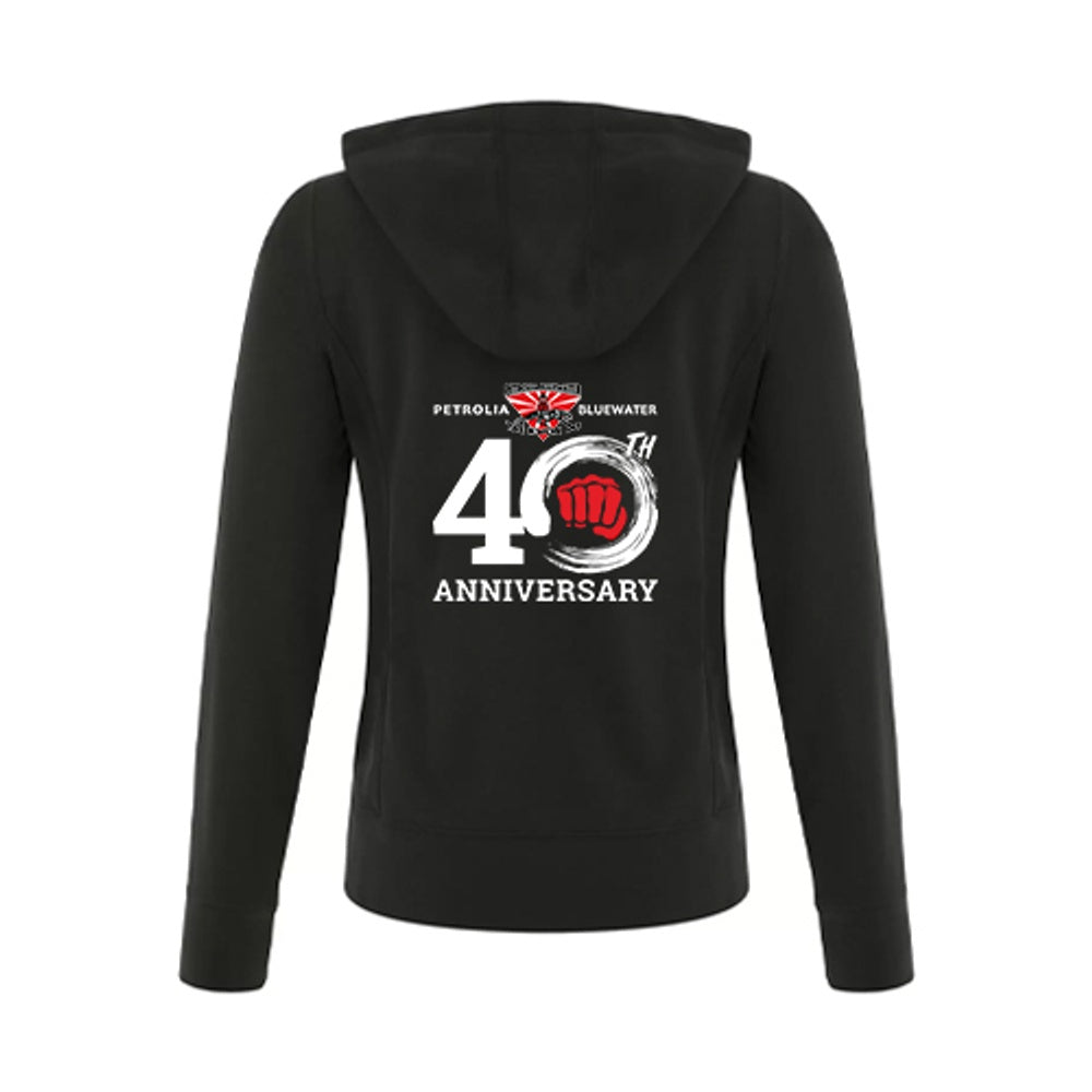 Petrolia Bluewater Tae Kwon Do Anniversary Game Day Ladies' Fleece Full Zip Hooded Sweatshirt