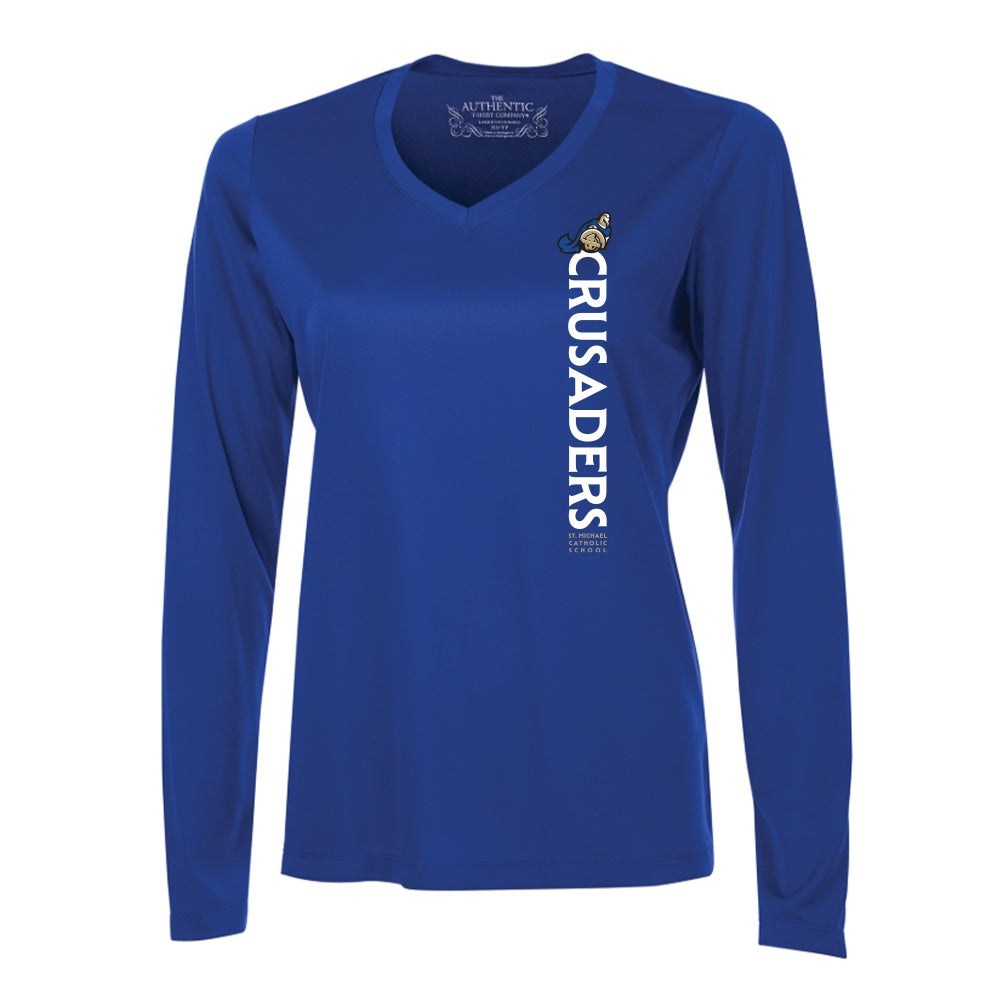 St Michael Ladies' Pro Team Long Sleeve V-Neck T-Shirt