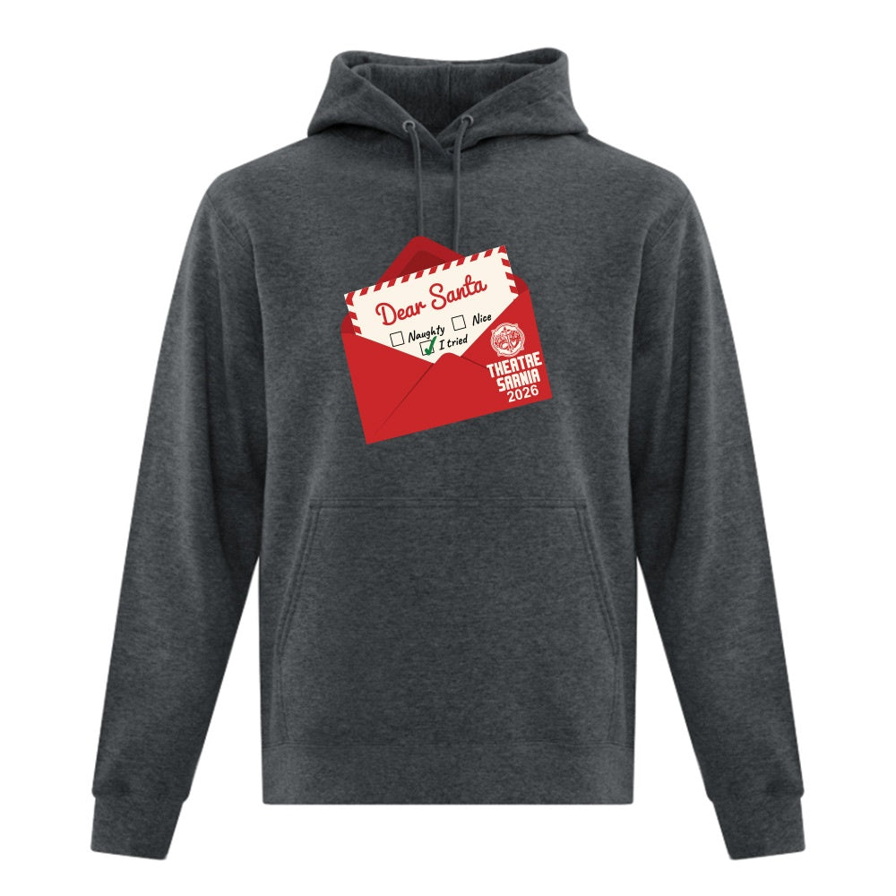 Dear Santa Adult Fleece Hooded Sweatshirt