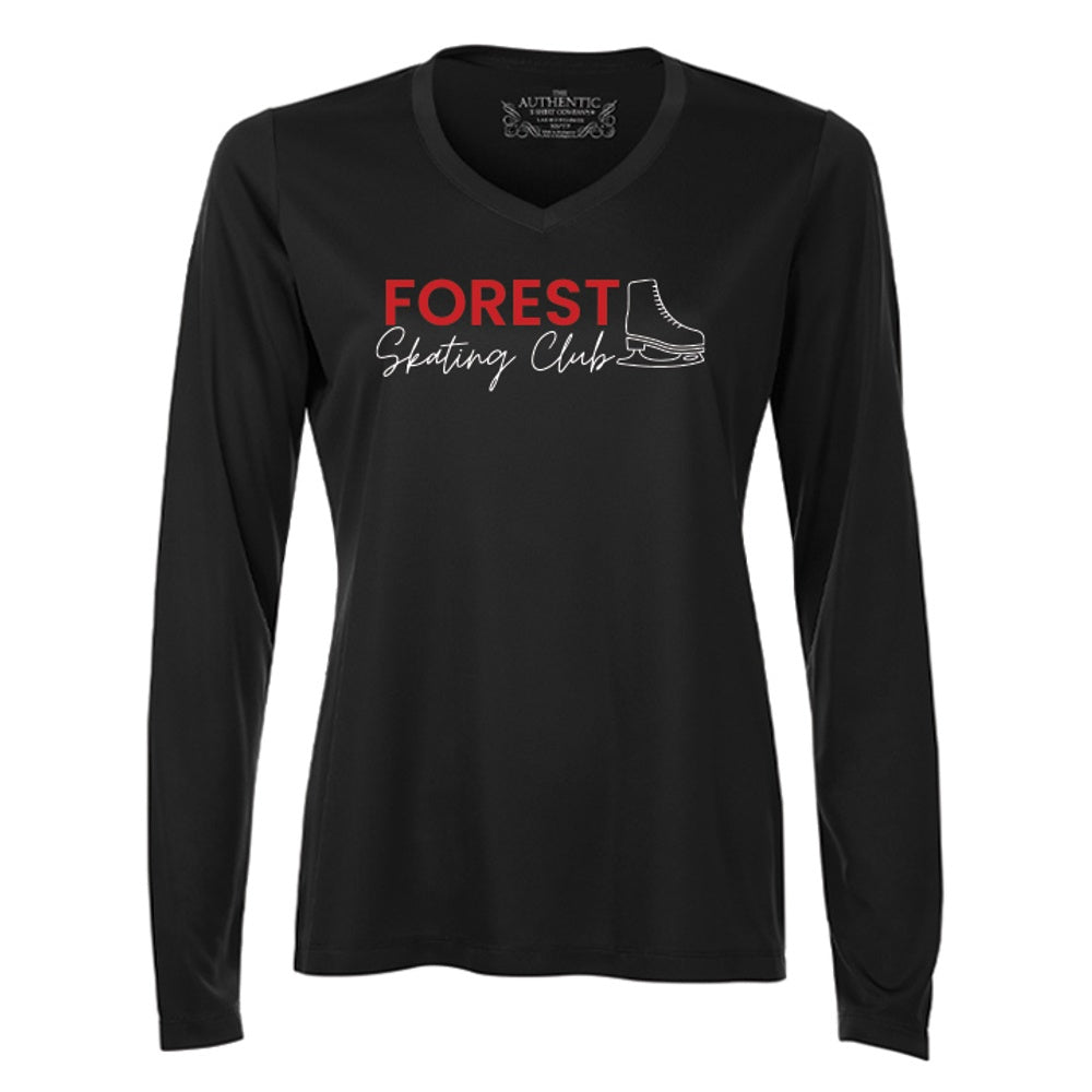 Forest Skating Club Ladies' Pro Team Long Sleeve V-Neck T-Shirt
