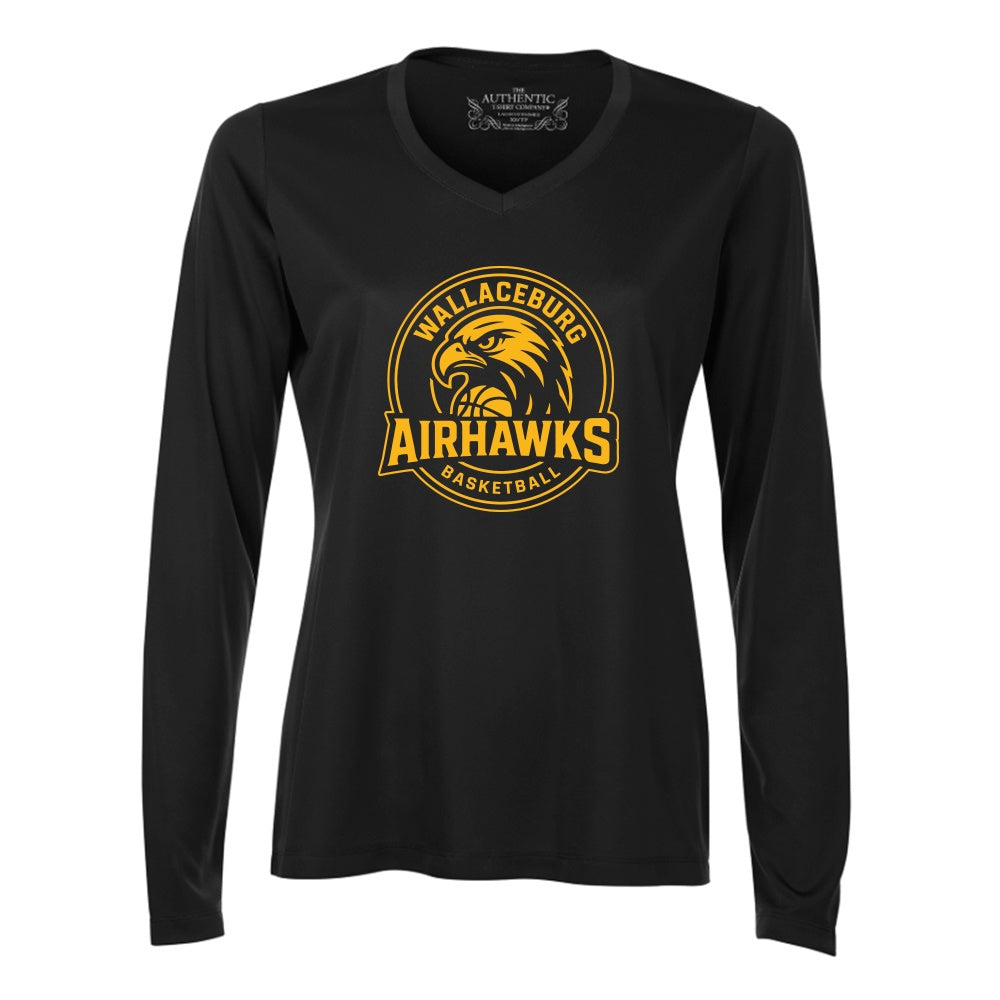 Wallaceburg Airhawks Ladies' Pro Team Long Sleeve V-Neck T-Shirt
