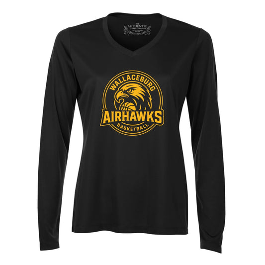 Wallaceburg Airhawks Ladies' Pro Team Long Sleeve V-Neck T-Shirt