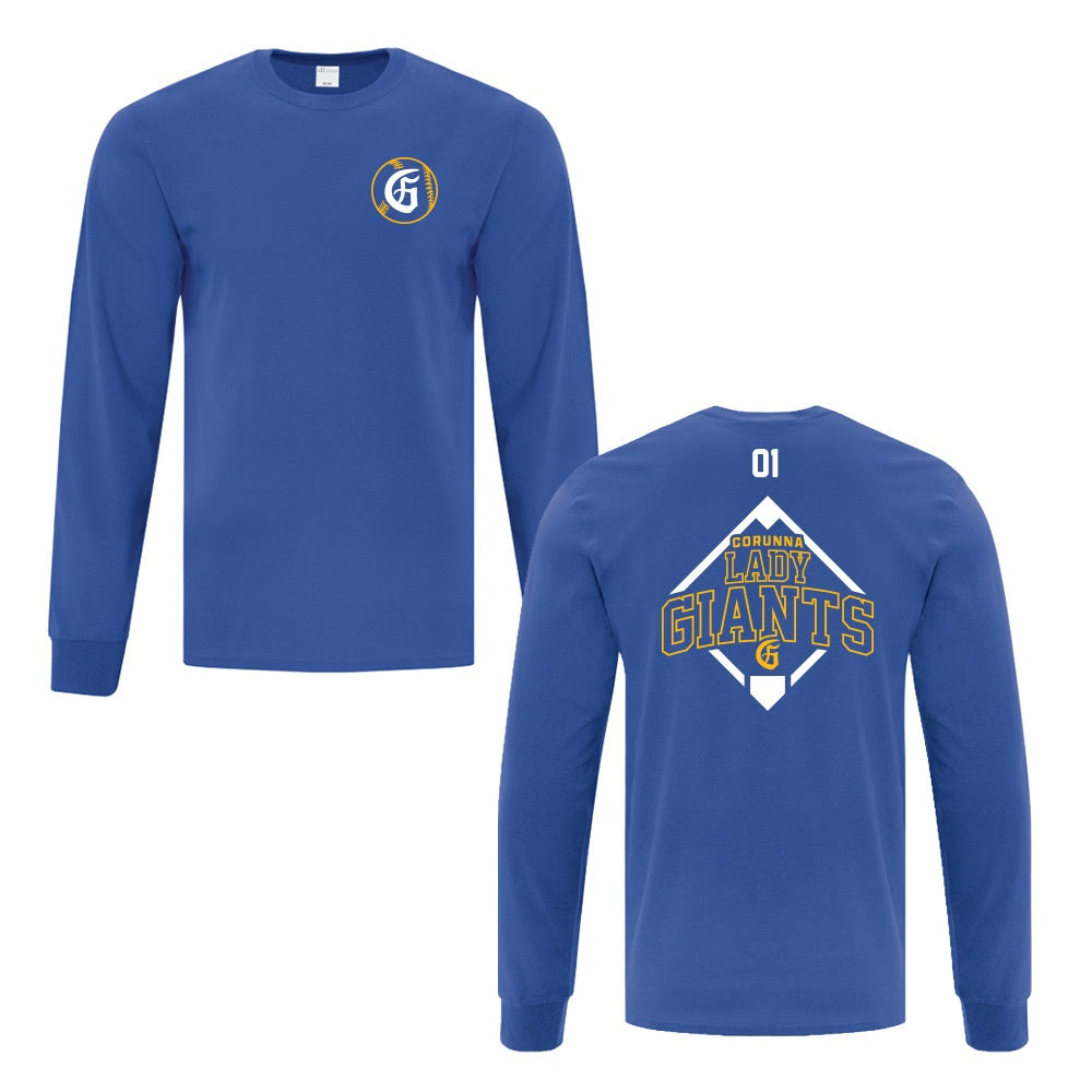 Corunna Lady Giants Adult Cotton Long Sleeve