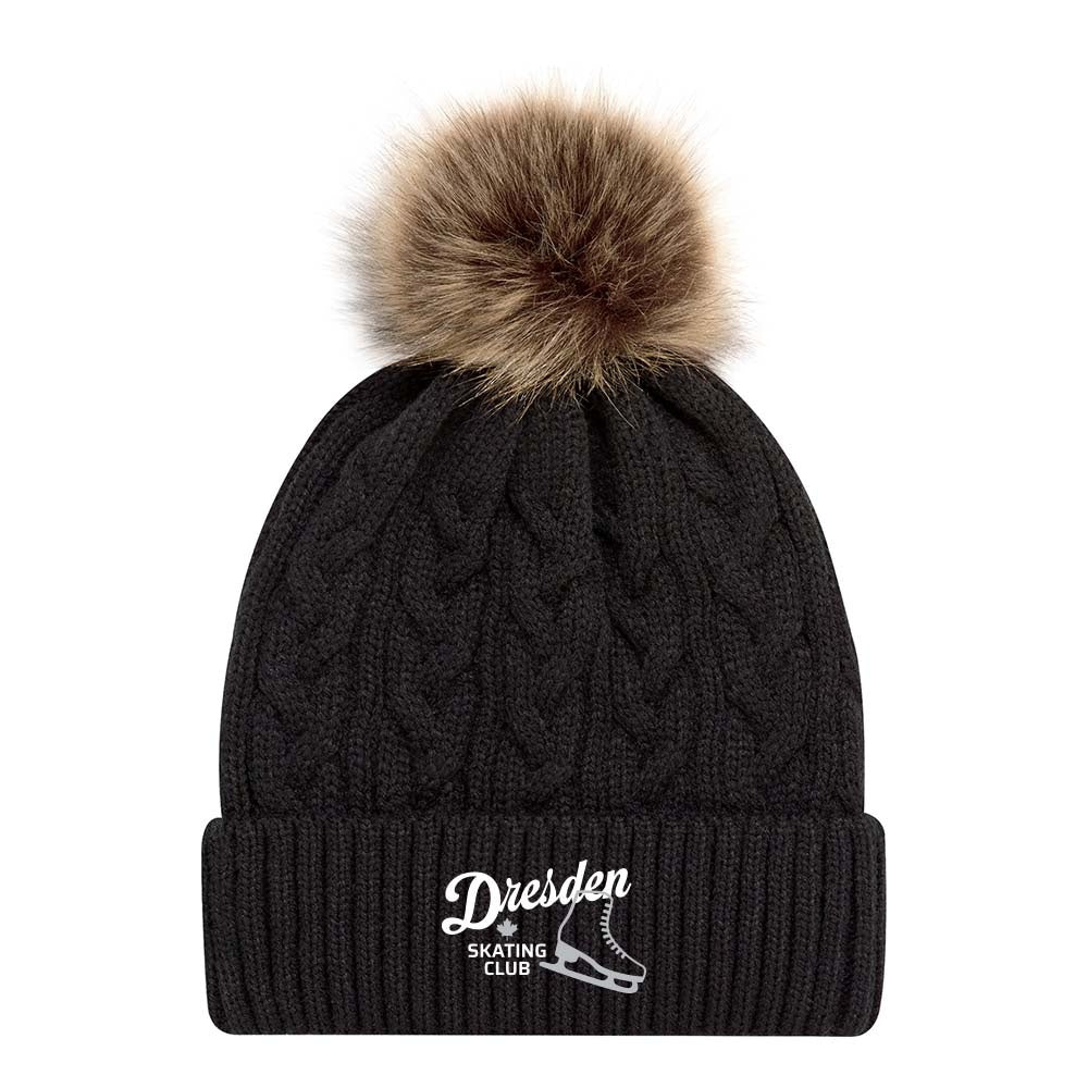 Dresden Skating Club Faux Fur Pom Pom Cuff Toque
