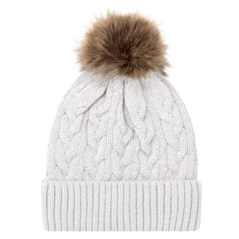 ACRYLIC CUFF POM POM TOQUE