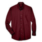 HARRITON MEN'S EASY BLEND LONG SLEEVE TWILL SHIRT WITH STAIN-RELEASE