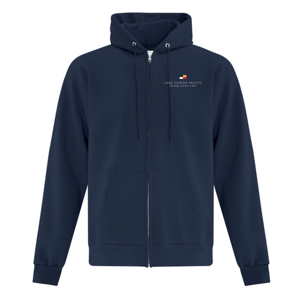 Lake Huron Yachts Adult Fleece Full Zip Hooded Sweatshirt