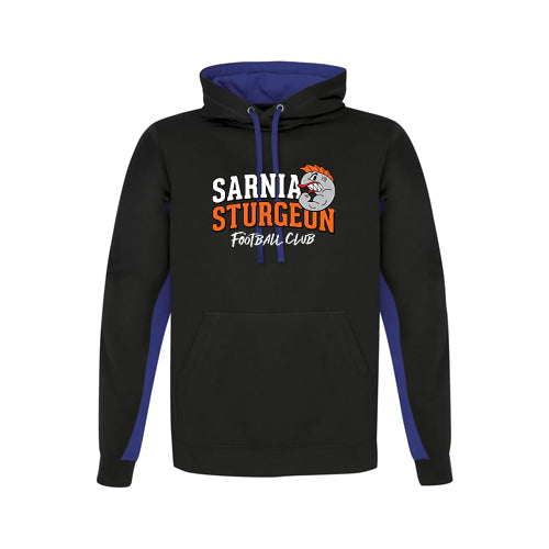 Sarnia Sturgeon Adult Game Day Fleece Colour Block Hooded Sweatshirt