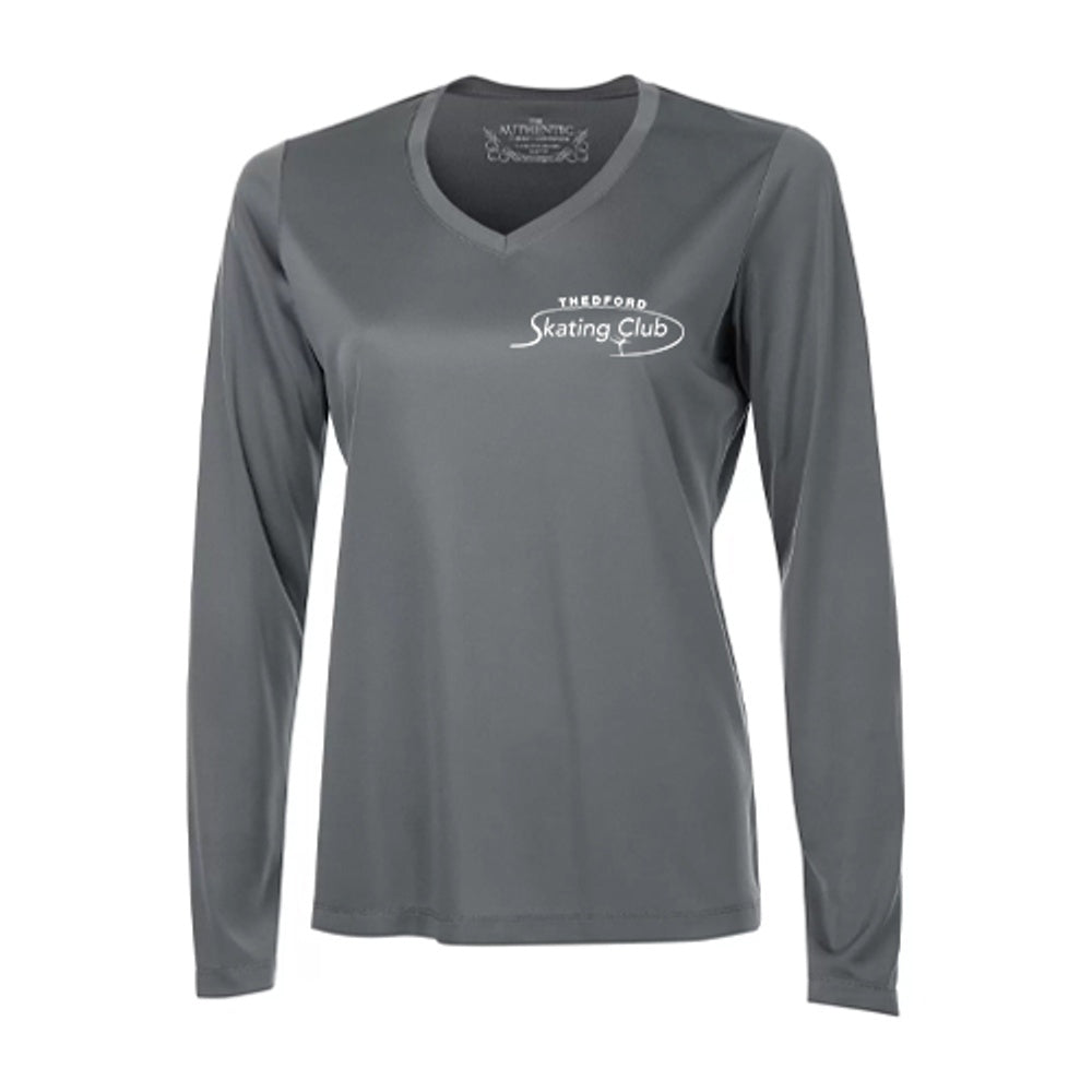 Thedford Skating Club Ladies' Pro Team Long Sleeve V-Neck T-Shirt