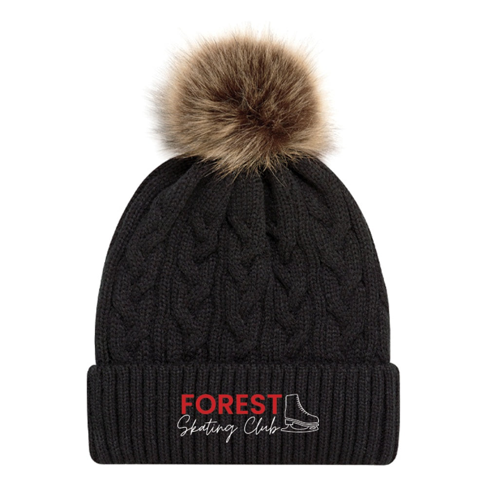Forest Skating Club Faux Fur Pom Pom Cuff Toque