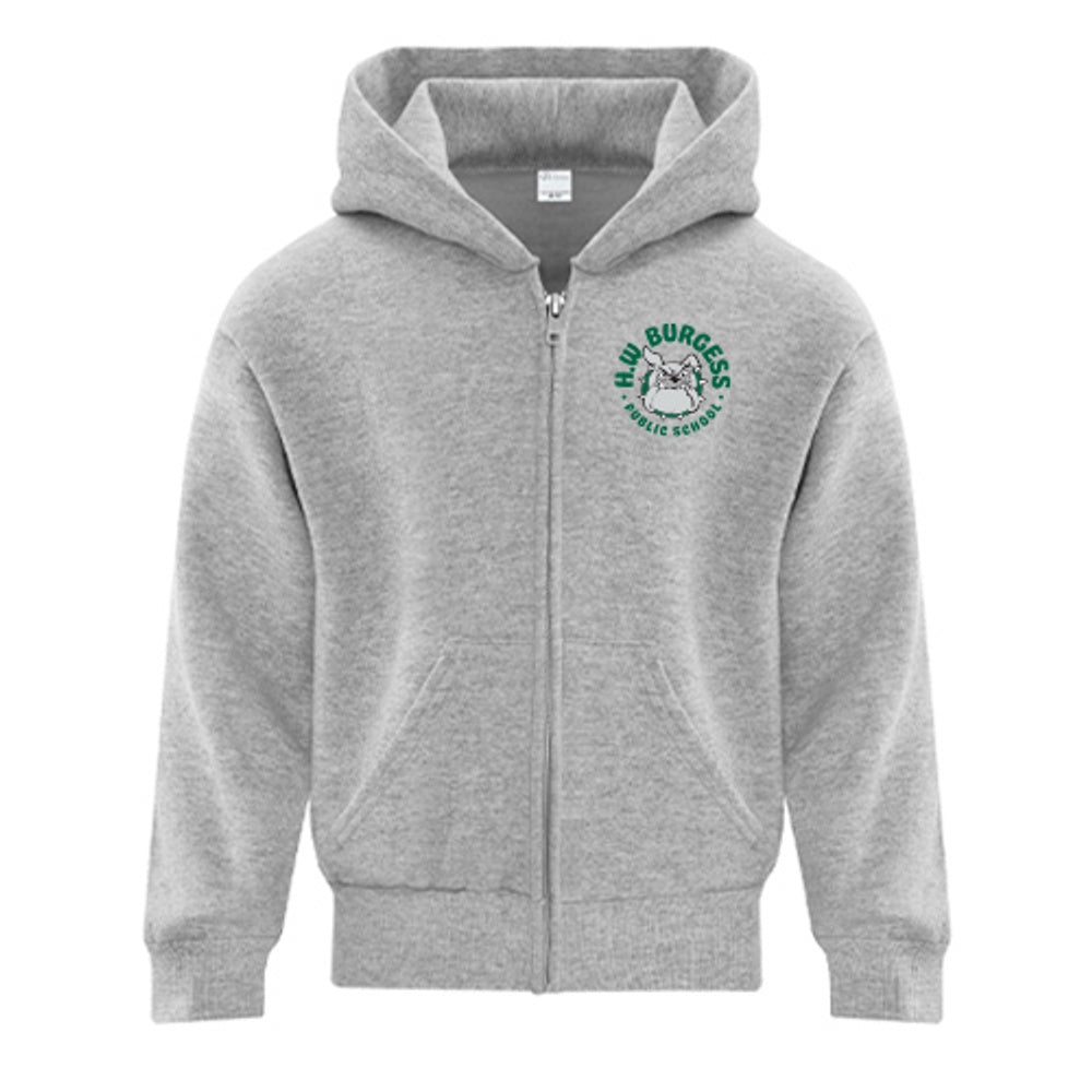 H.W. Burgess Youth Everyday Fleece Full Zip Hooded Sweatshirt