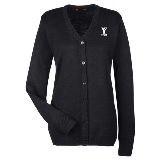 YMCA Staff Ladies' Pilbloc V-Neck Button Cardigan Sweater