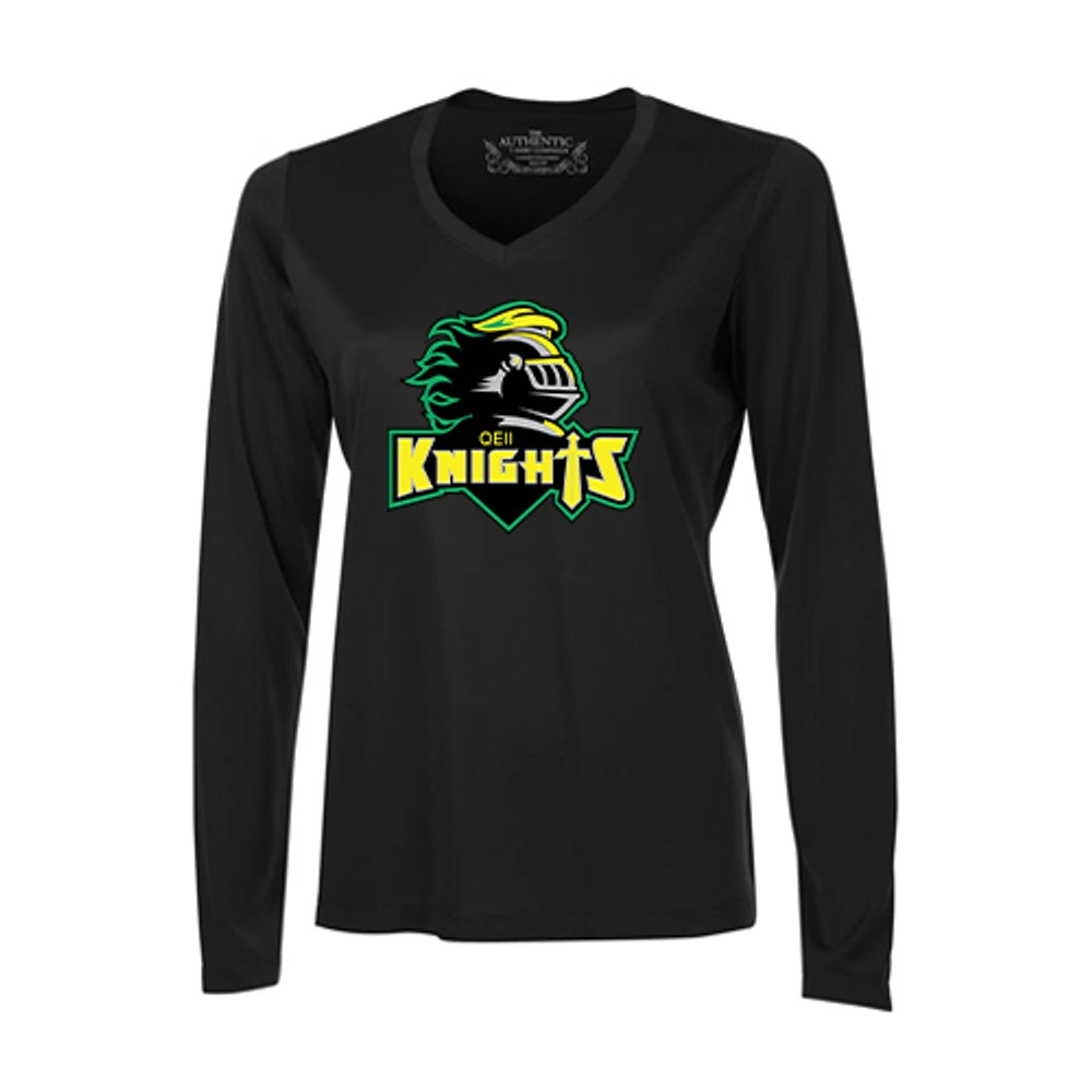 Queen Elizabeth II Sarnia Staff Ladies' Pro Team Long Sleeve V-Neck T-Shirt